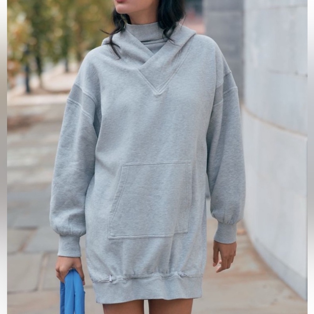 Daily Practice by Anthropologie Hooded Mini Dress Gray